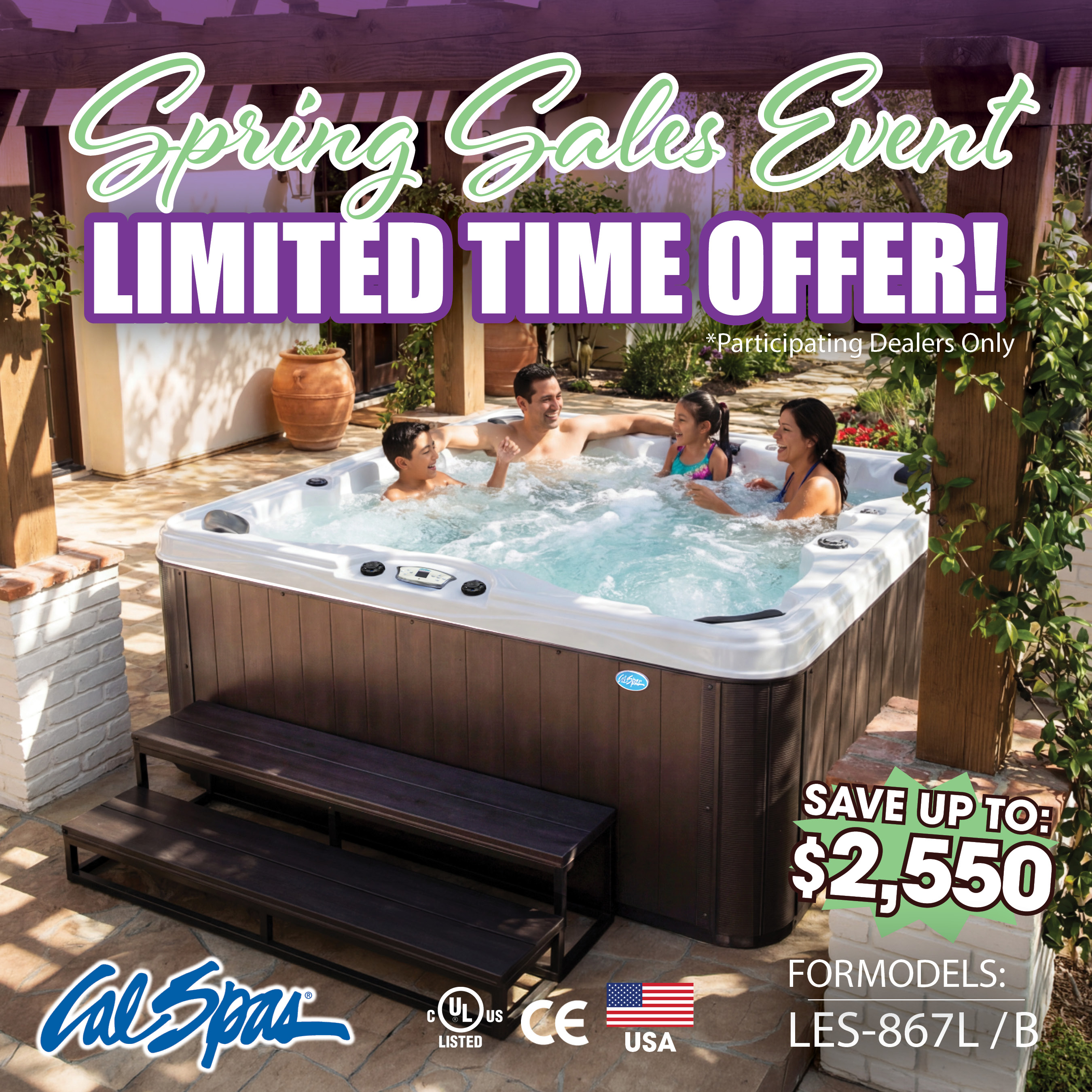 Calspas hot tub being used in a family setting - Council Bluffs